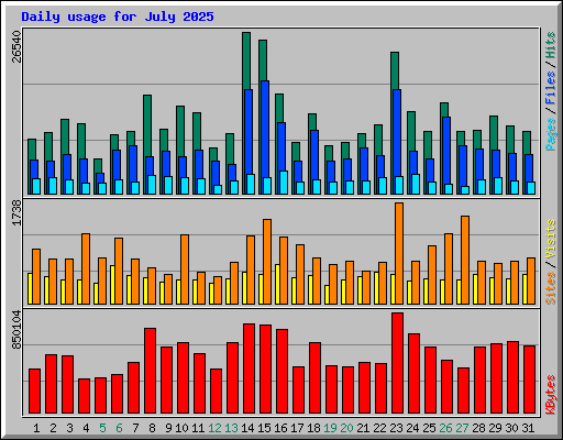 Daily usage for July 2025