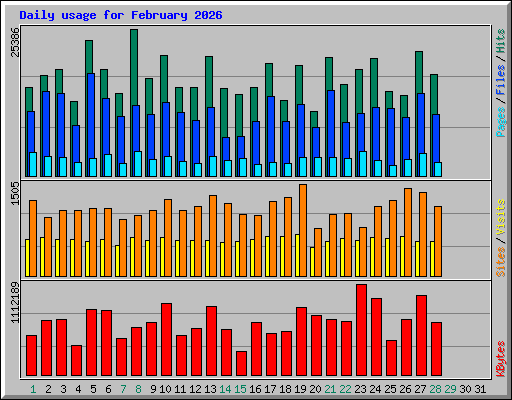 Daily usage for February 2026