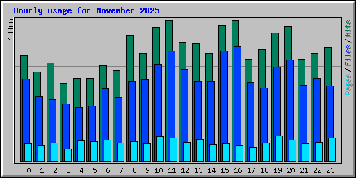 Hourly usage for November 2025